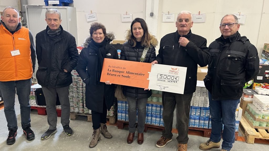 Sur la photo: - Pascal Decailloz chef de dépôt BA - Patrick Faivre Trésorier MESA - Nathalie Gallardo Vertex - Sophie Bailhe Vertex - Christian Hiere MESA - Jacques Gouzy Vice Président BA